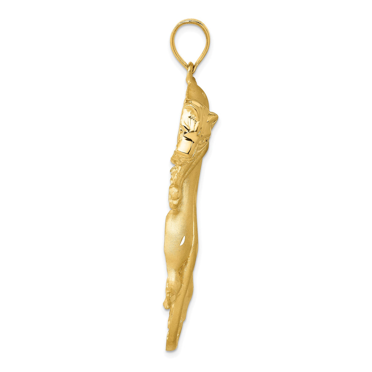 14k Yellow Gold Panther Pendant, Sculpted Jungle Cat Symbolizing Strength and Power
