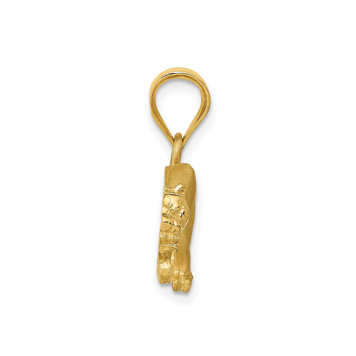 14k Yellow Gold Panther Pendant, Solid Jungle Animal Charm with Feline Power Motif