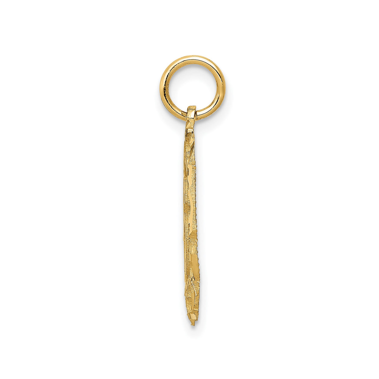 14k Yellow Gold 16 Pendant Charm with Ornate Filigree Border, Sweet Sixteen Milestone Jewelry