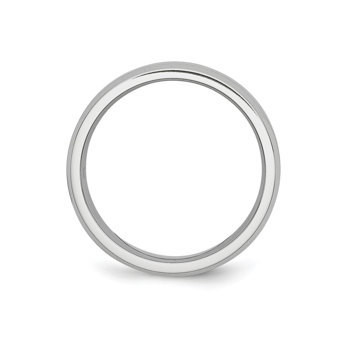 Beveled Edge, Satin wedding band ring alternate angle