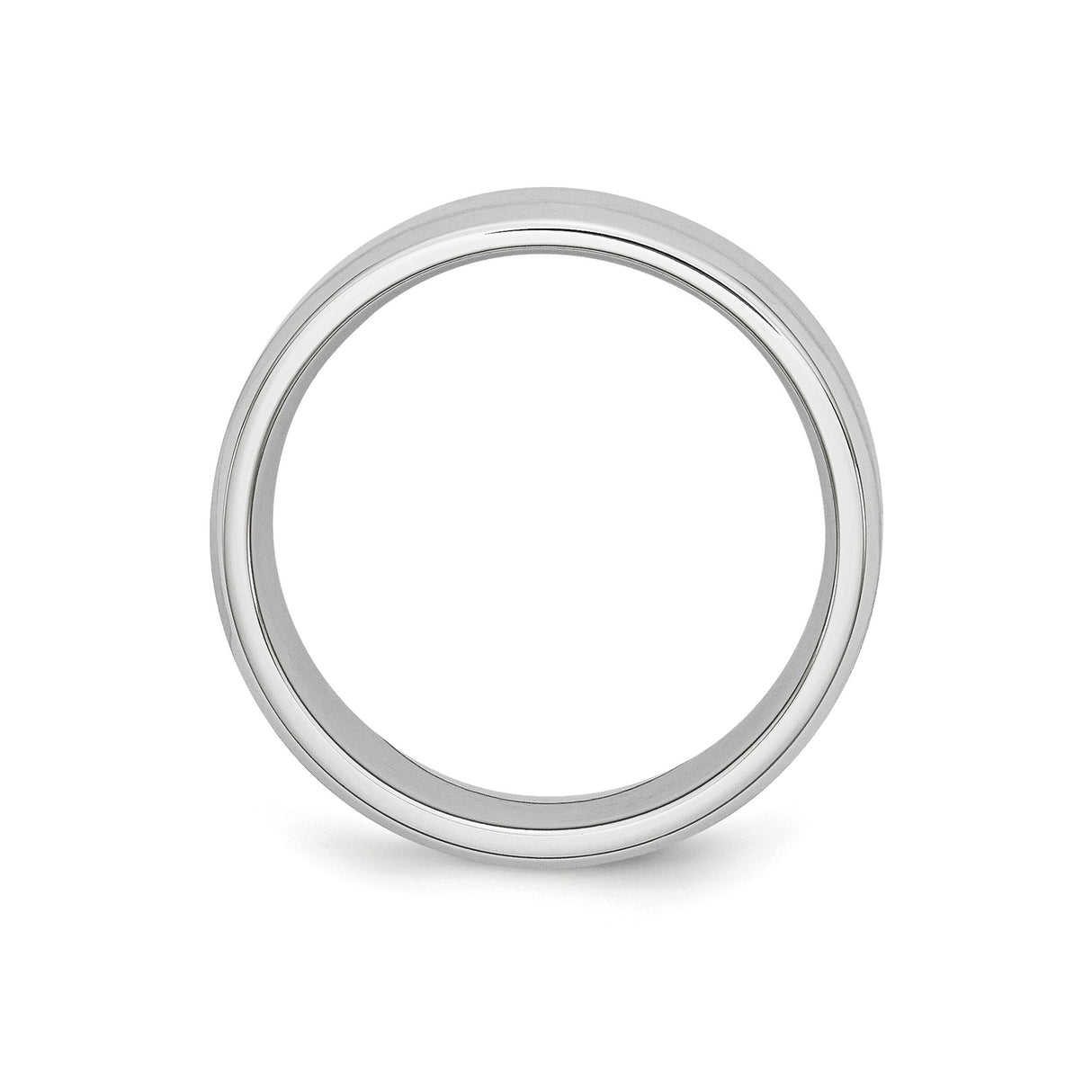 Beveled Edge, Satin wedding band ring alternate angle