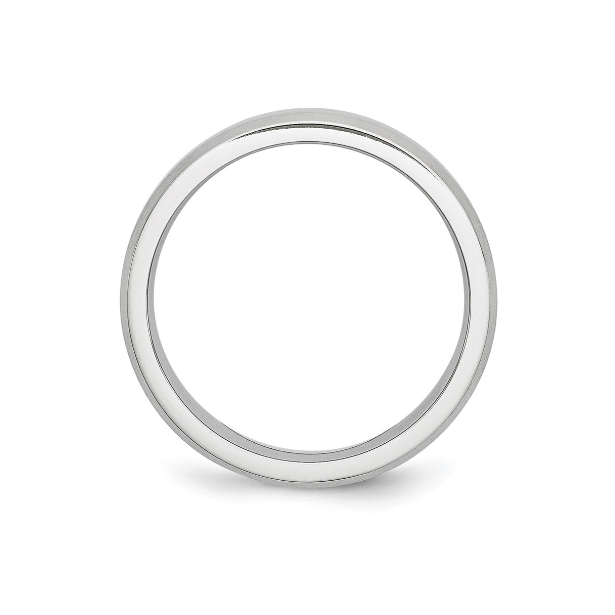 Beveled Edge, Satin wedding band ring alternate angle
