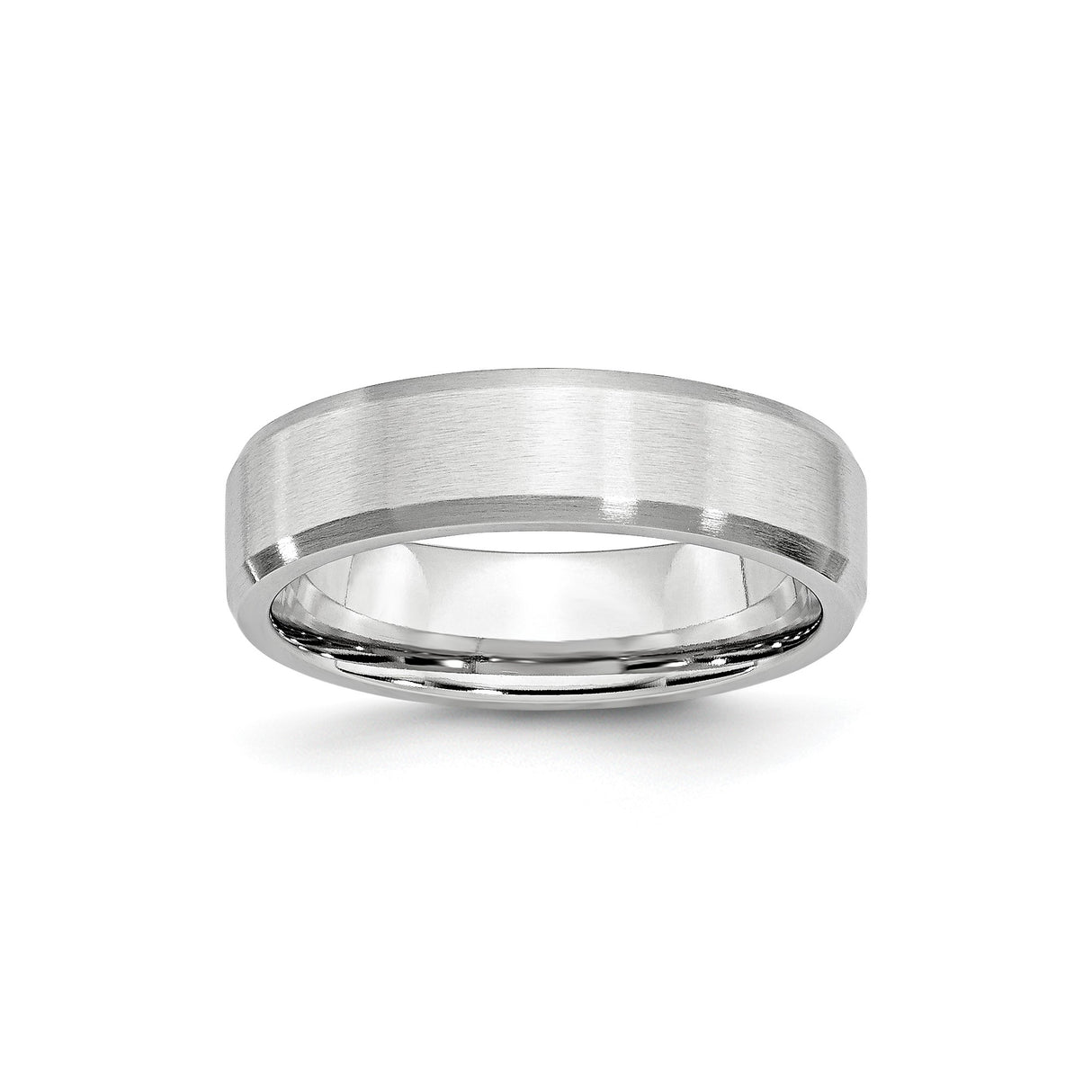 Beveled Edge, Satin wedding band ring