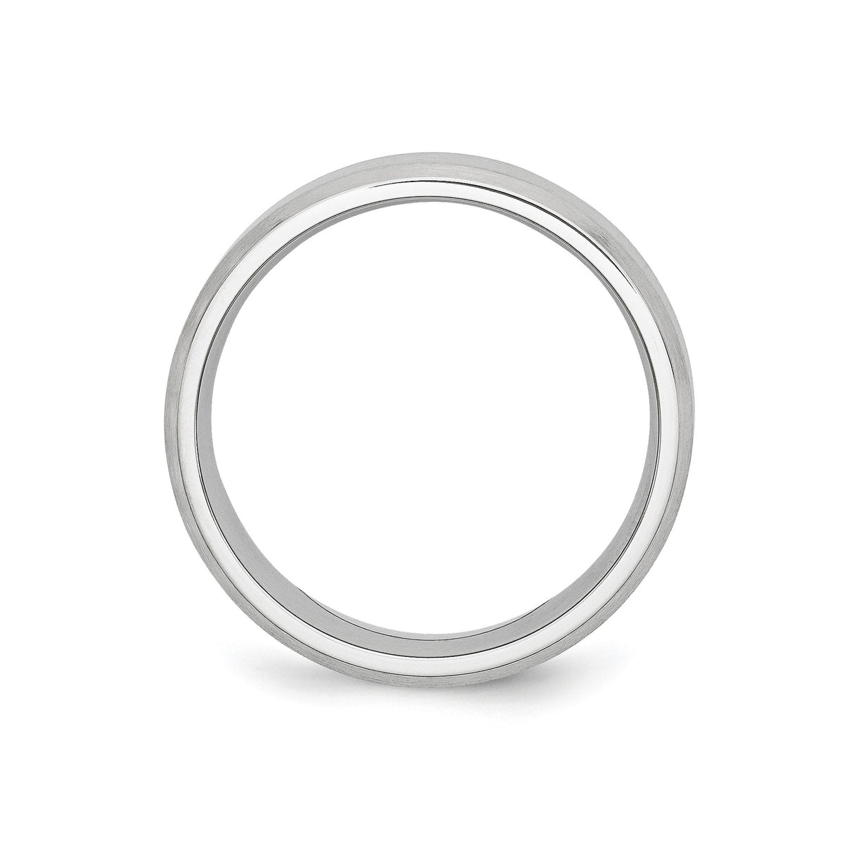 Beveled Edge, Satin wedding band ring alternate angle