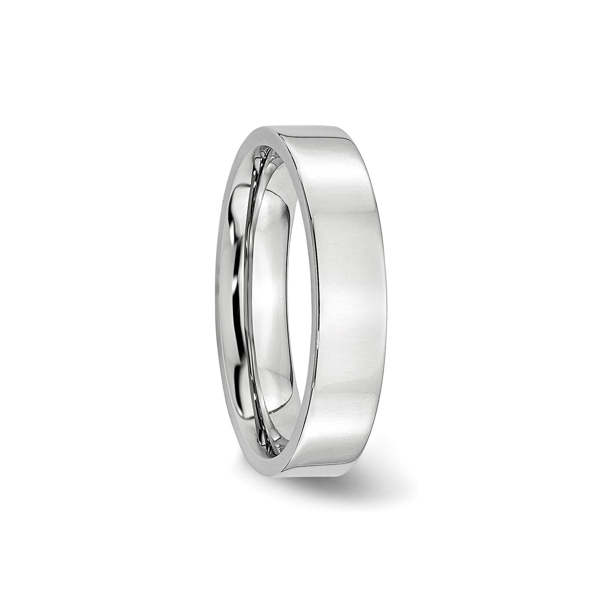 Flat wedding band ring detail view