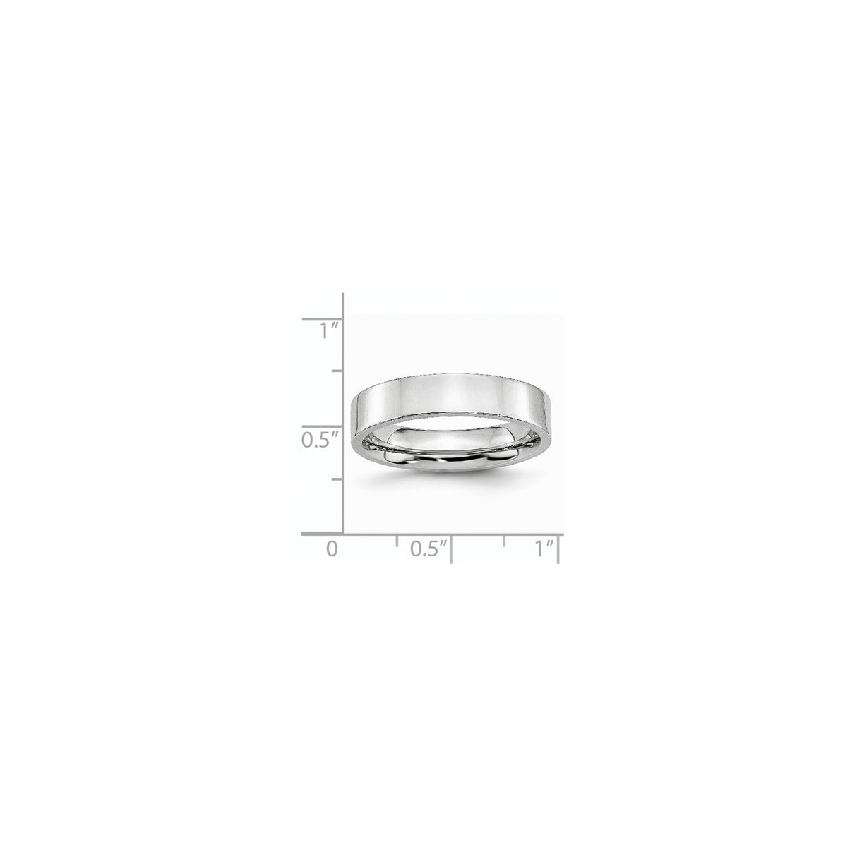 Flat wedding band ring shown for scale