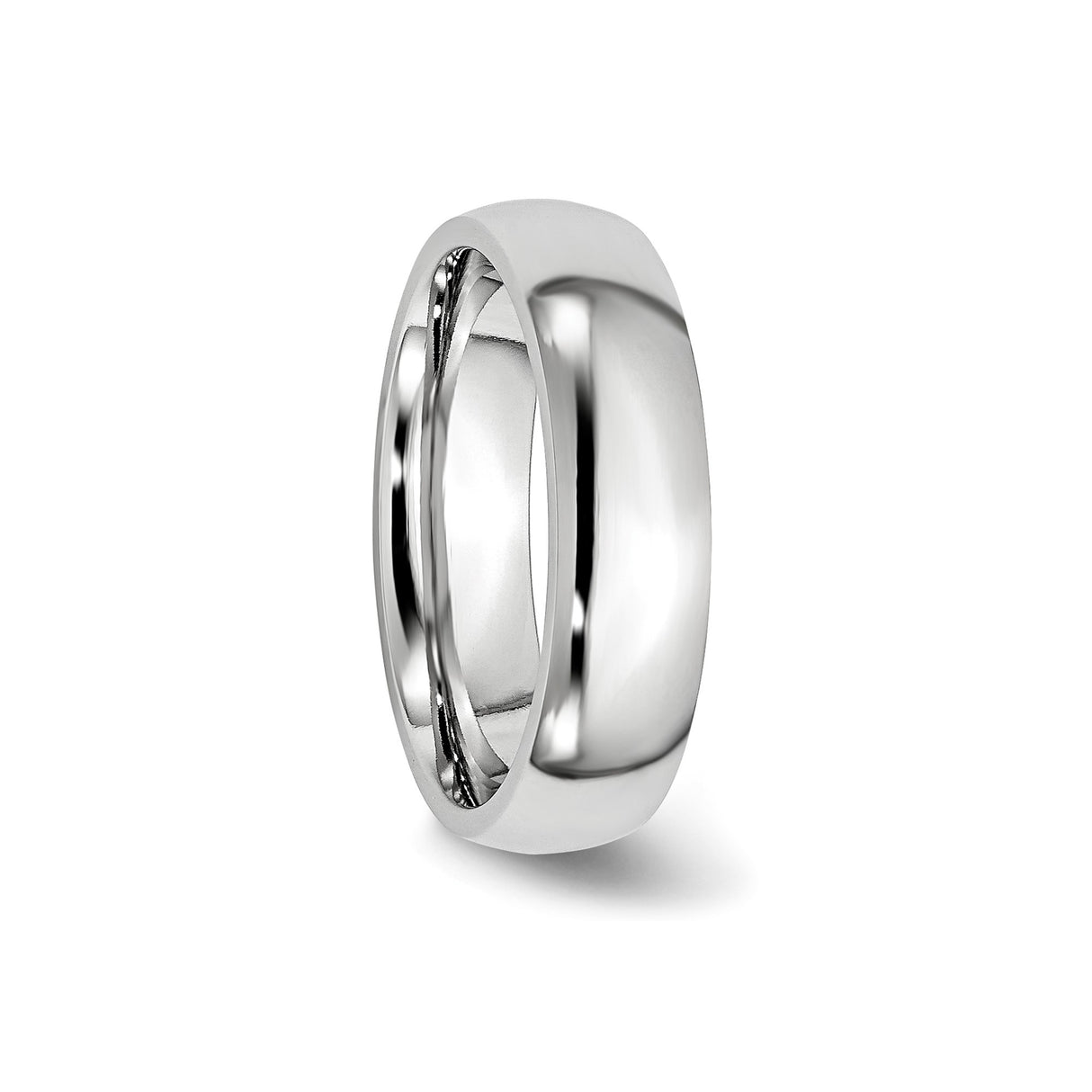 Domed wedding band ring detail view