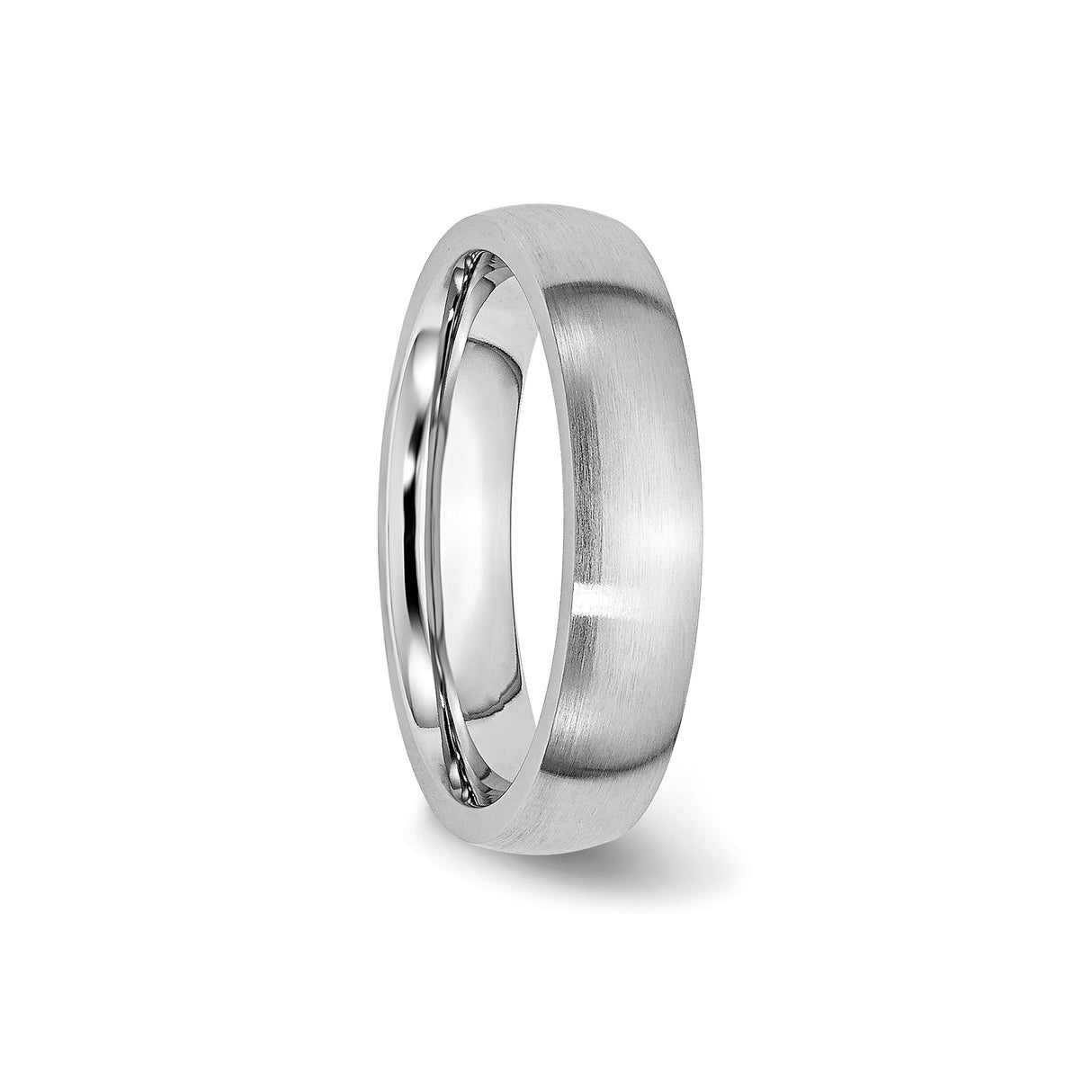 Satin, Domed wedding band ring detail view