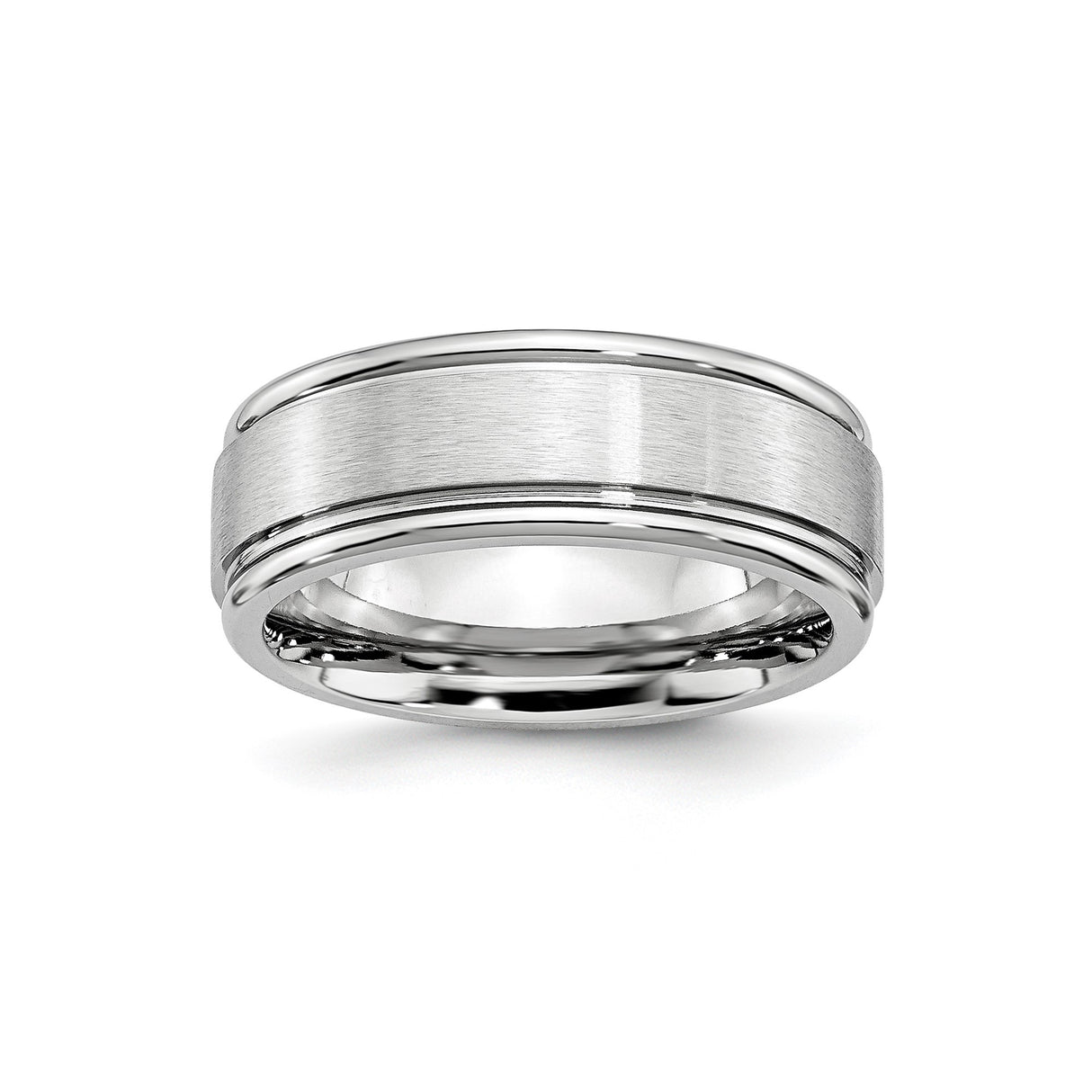 Satin wedding band ring