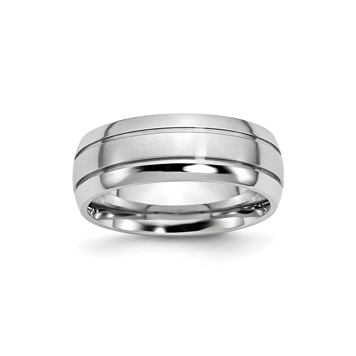 Satin wedding band ring