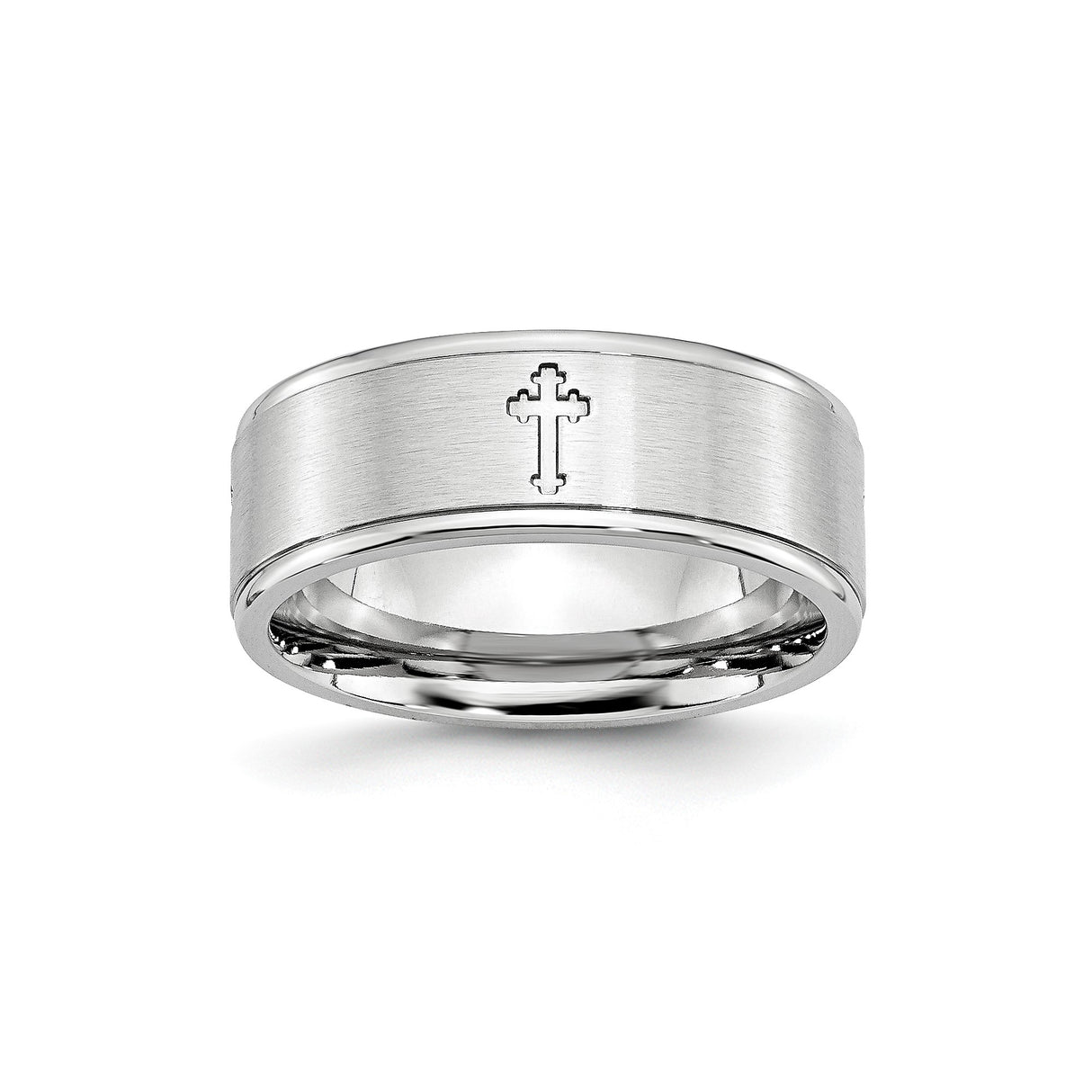 Satin wedding band ring