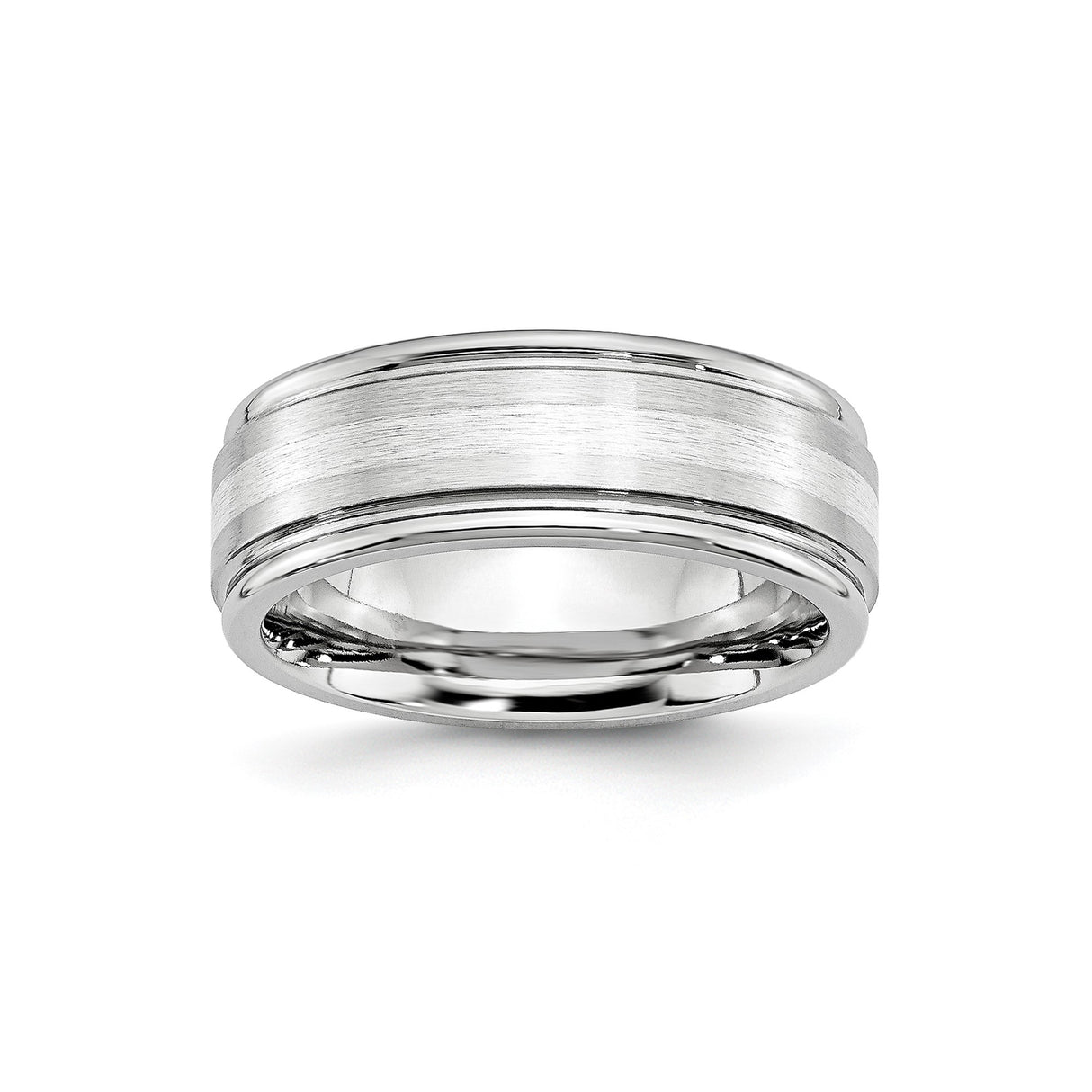 Satin wedding band ring