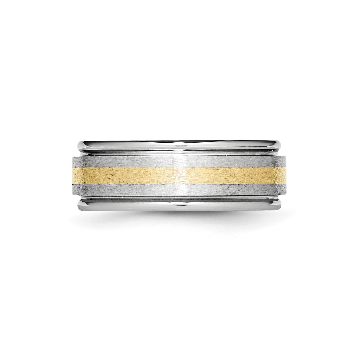 14k Satin wedding band ring detail view