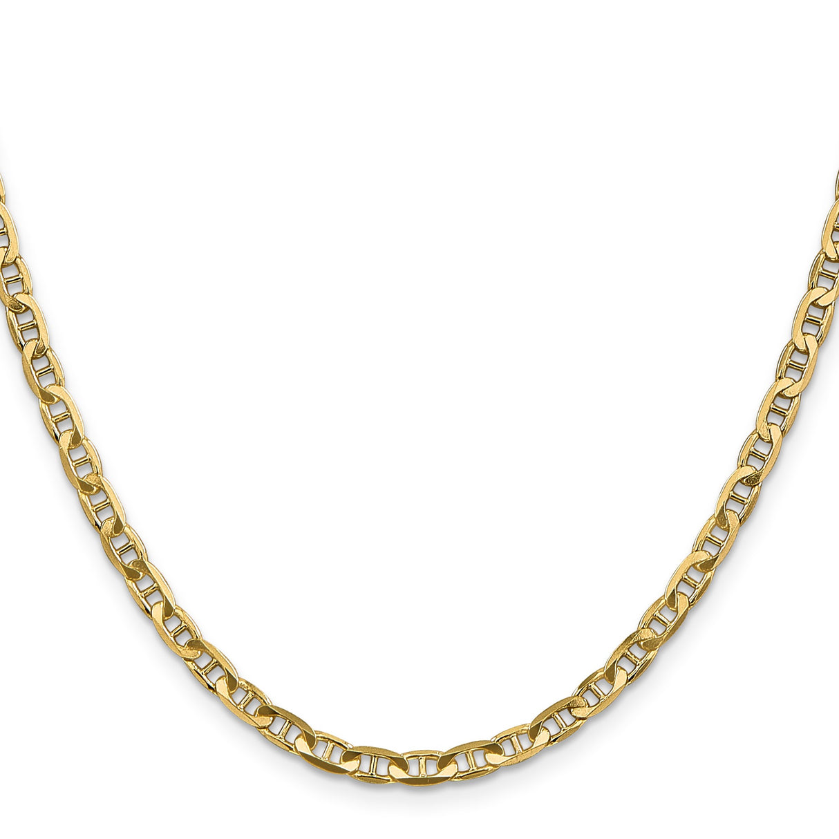 14K Yellow Gold 3.75 mm Polished Chain Necklace, Solid