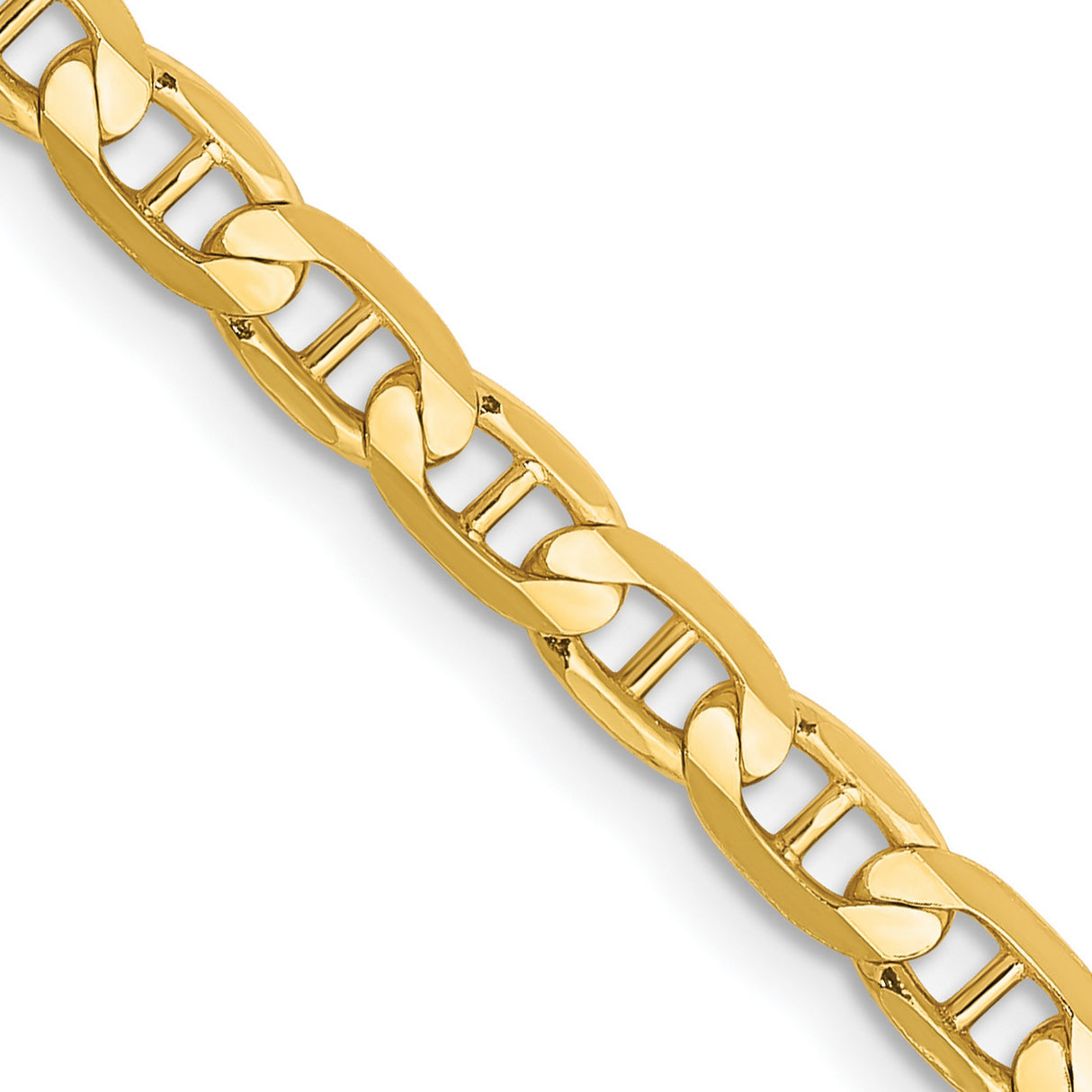 14K Yellow Gold 3.75 mm Polished Chain Necklace, Solid detail view