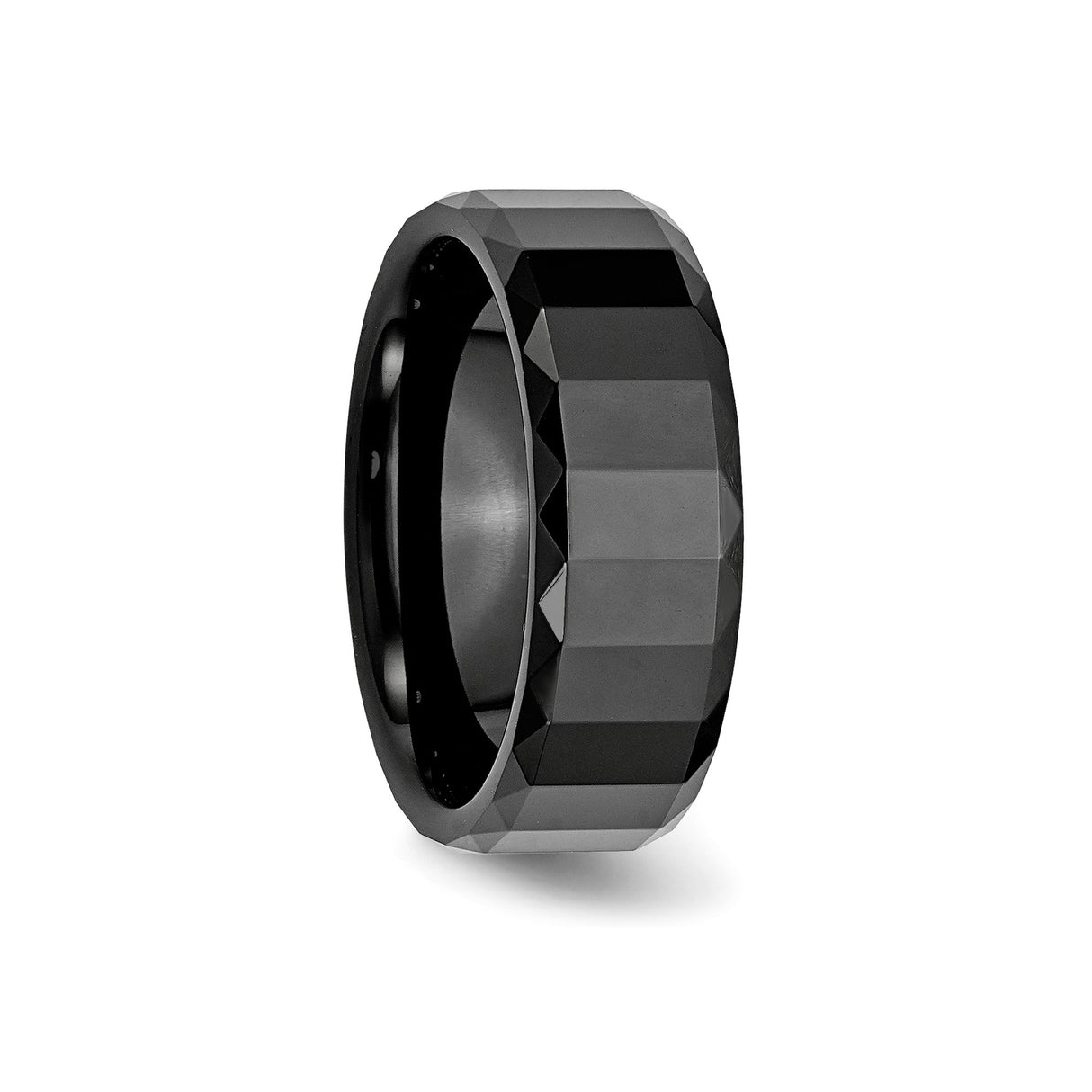 Beveled Edge wedding band ring detail view
