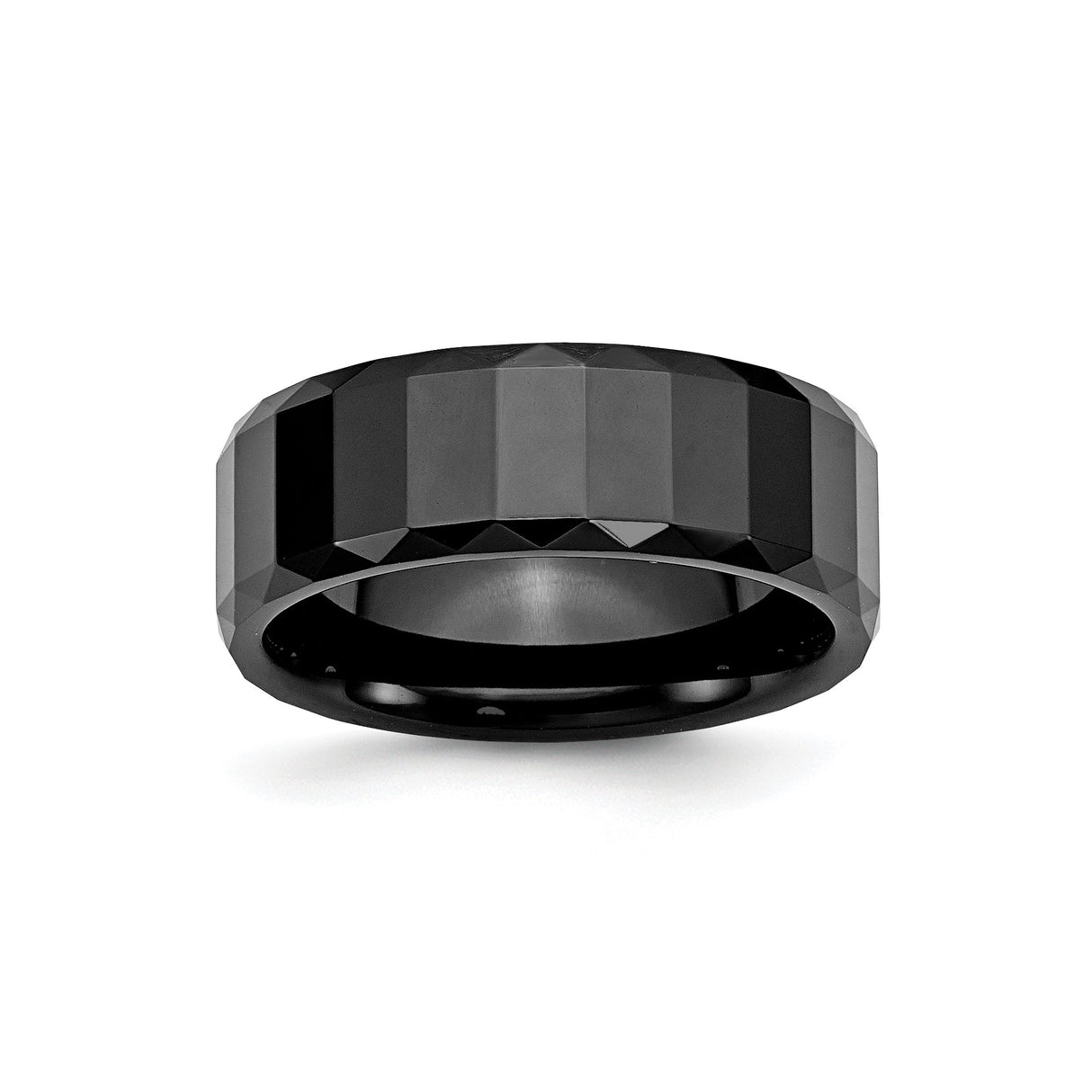 Beveled Edge wedding band ring