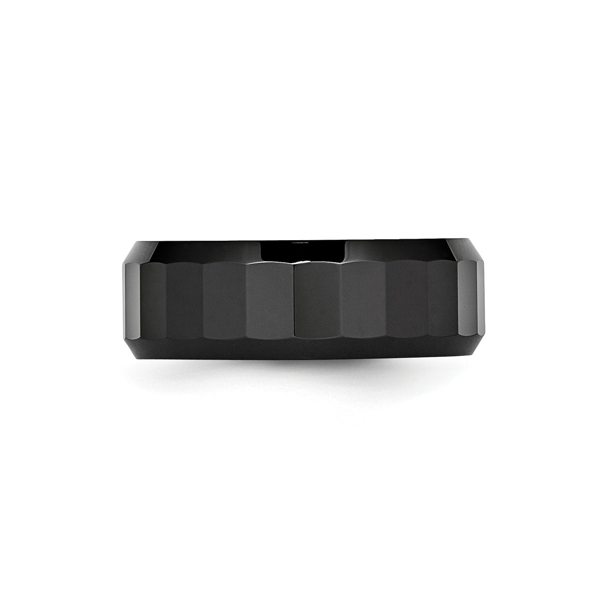 Beveled Edge wedding band ring detail view
