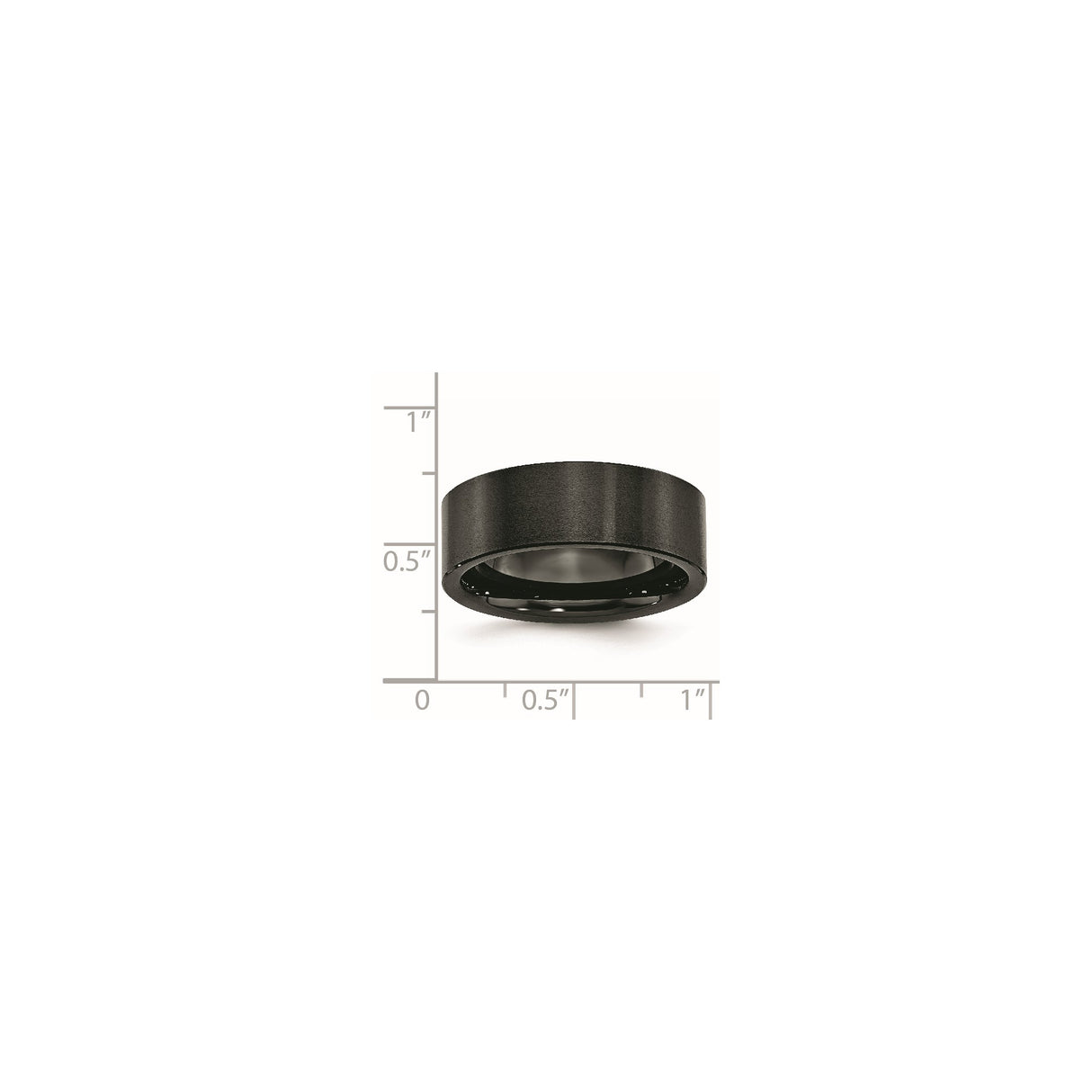 Brushed, Flat wedding band ring shown for scale