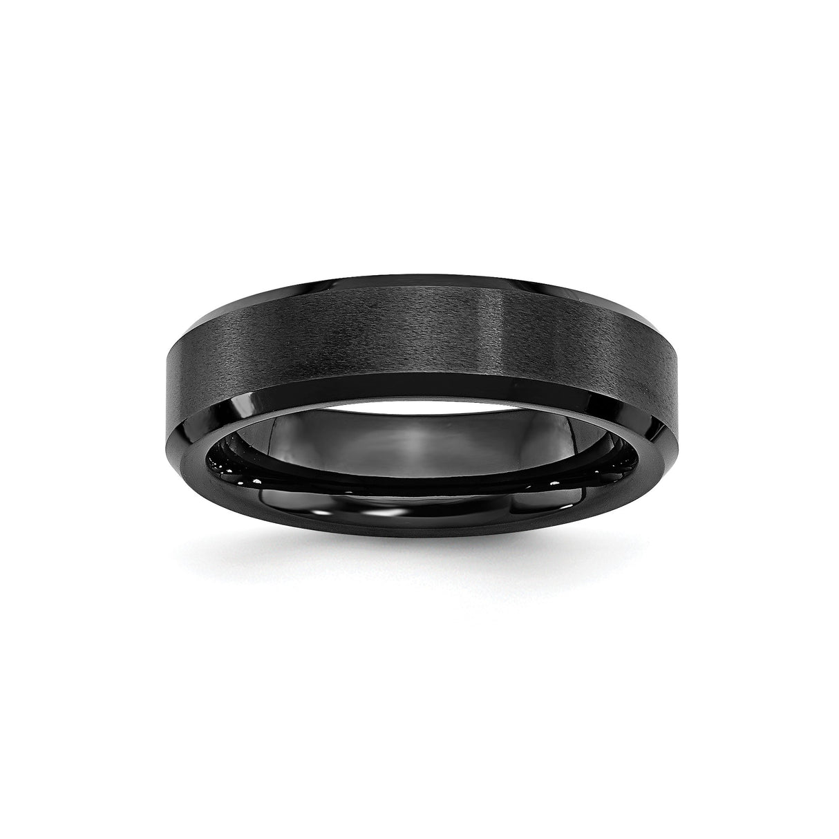 Beveled Edge, Brushed wedding band ring