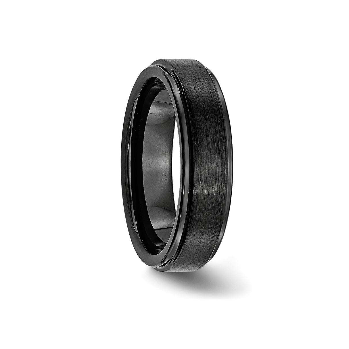 Brushed wedding band ring detail view