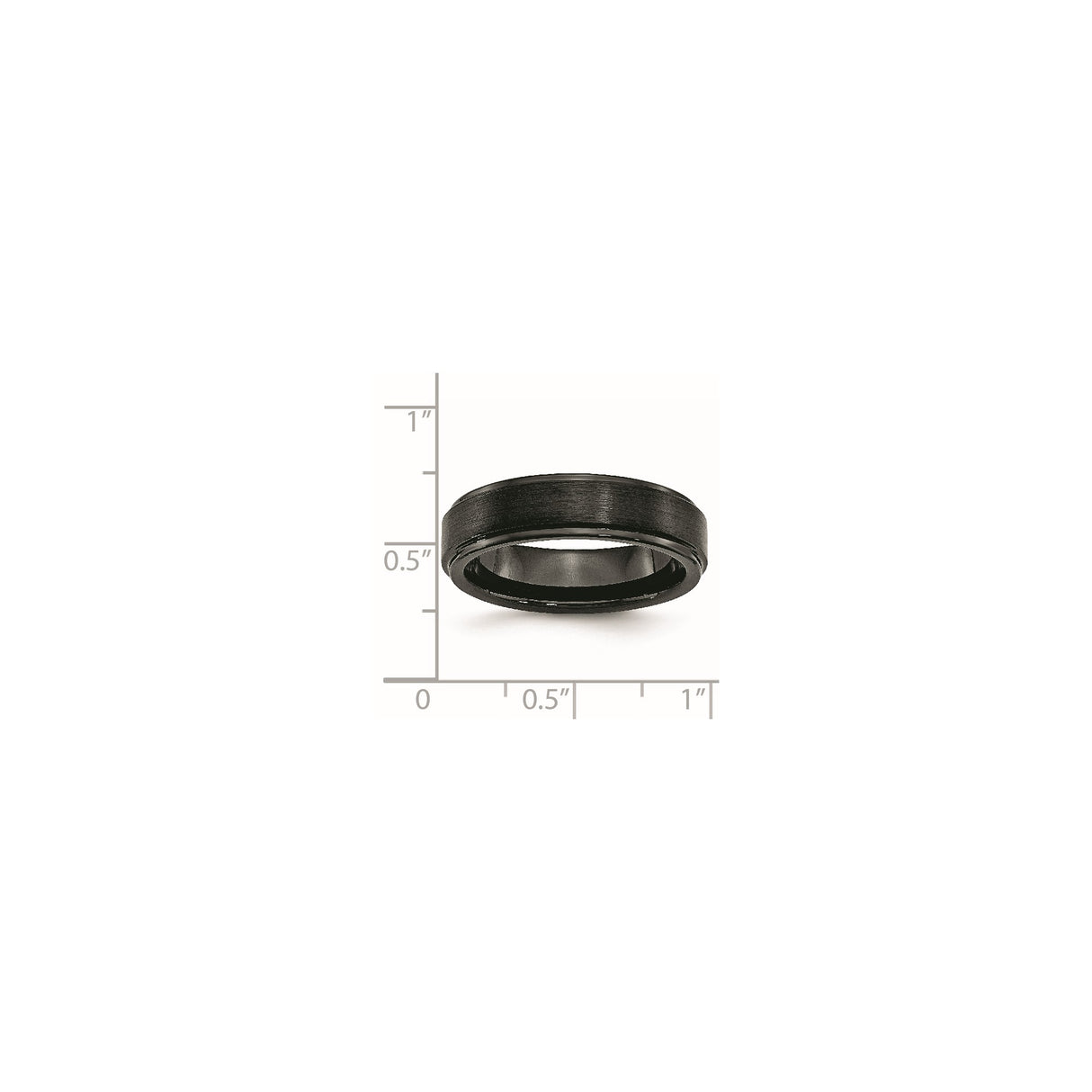 Brushed wedding band ring shown for scale