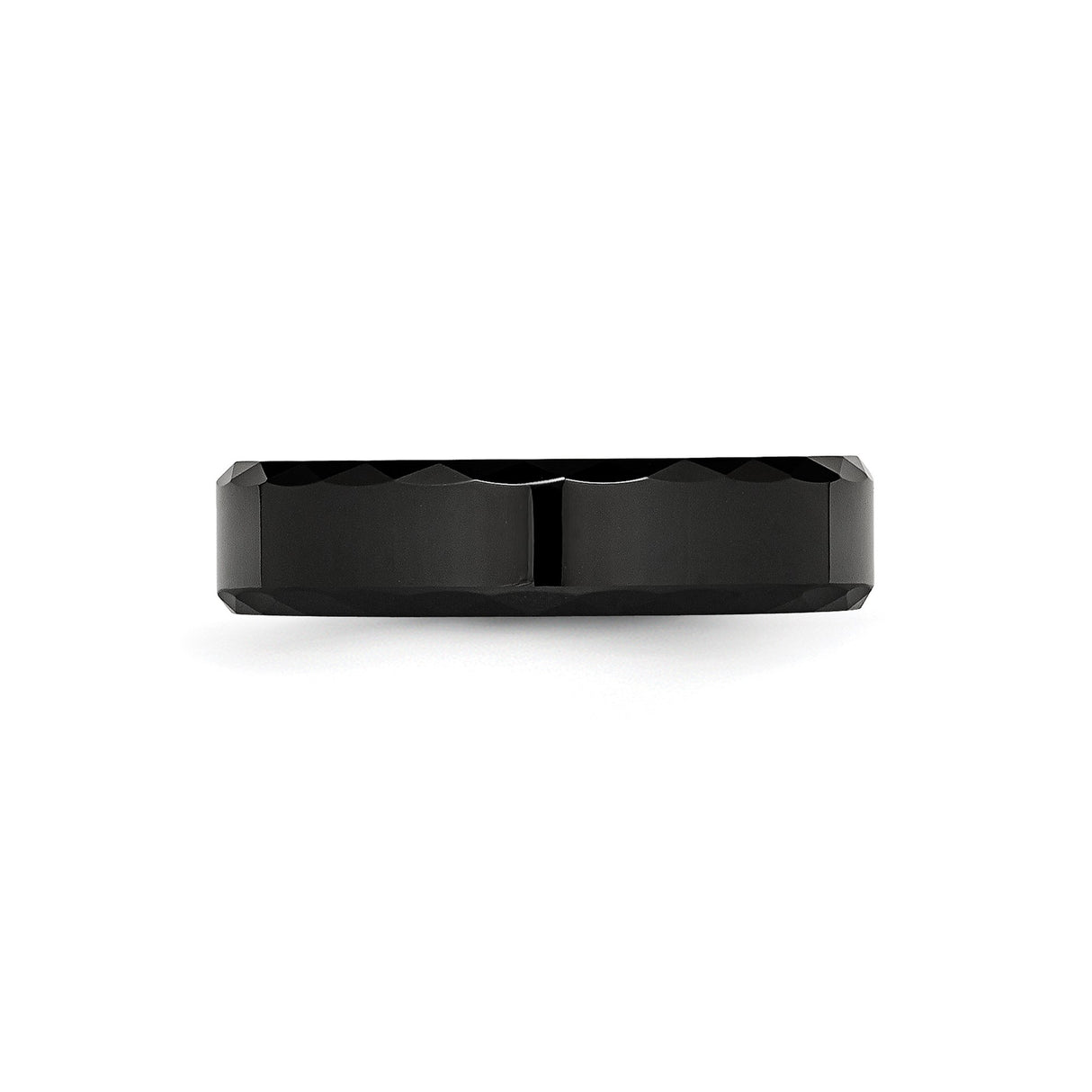 Beveled Edge wedding band ring detail view