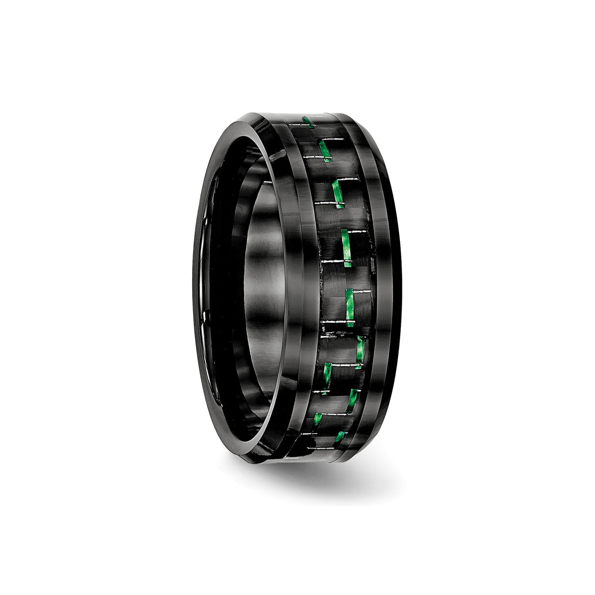 Beveled Edge wedding band ring detail view