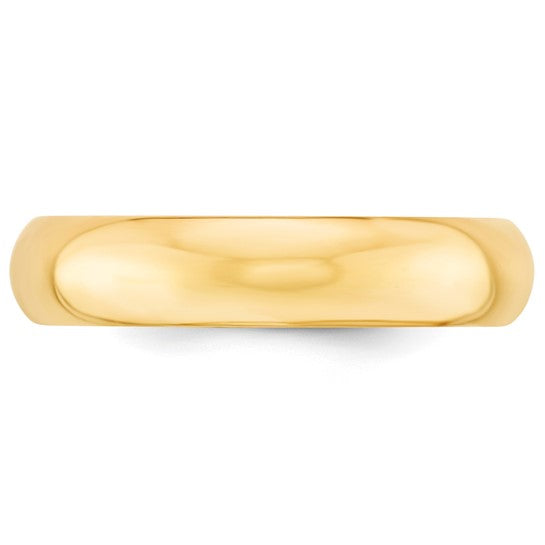 14K Yellow Gold Comfort-Fit Wedding Band, Solid Classic 5mm