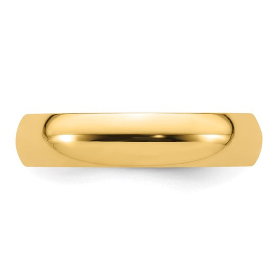 14K Yellow Gold Comfort-Fit Wedding Band, Solid Classic 5mm