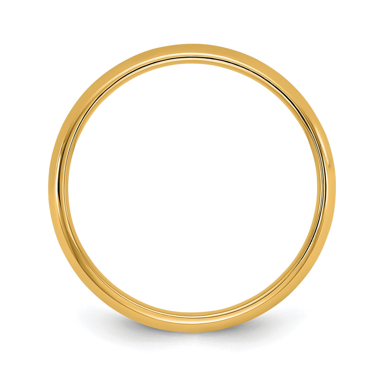14k Yellow Gold Comfort Fit, Lightweight wedding band ring alternate angle