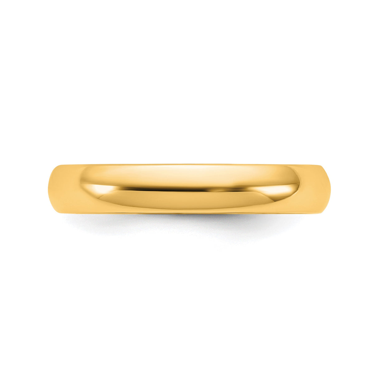 14k Yellow Gold Comfort Fit, Lightweight wedding band ring detail view