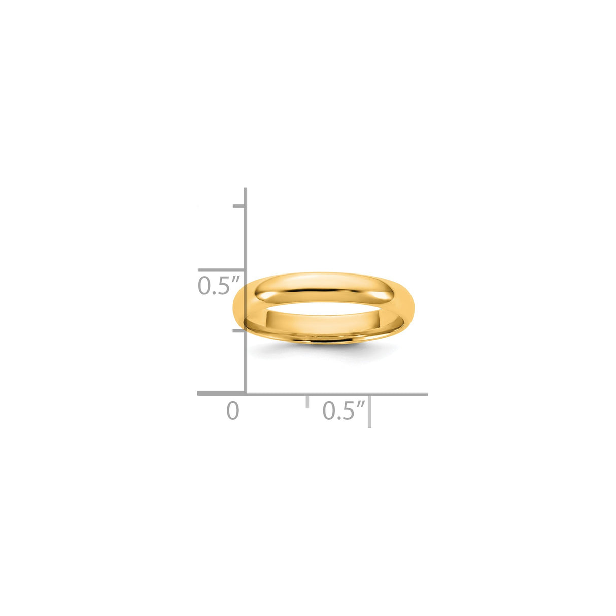 14k Yellow Gold Comfort Fit, Lightweight wedding band ring shown for scale