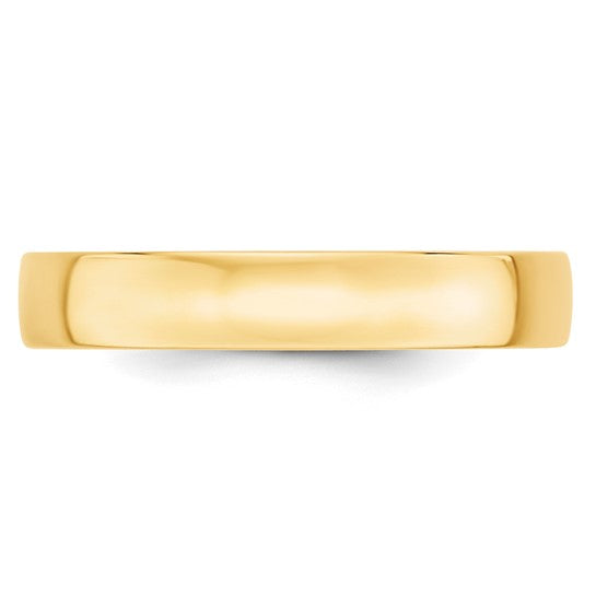 14K Yellow Gold Lightweight Comfort Fit Wedding Band, 4 Mm Solid Ring, No Stone