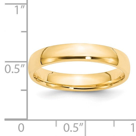 14K Yellow Gold Lightweight Comfort Fit Wedding Band, 4 Mm Solid Ring, No Stone