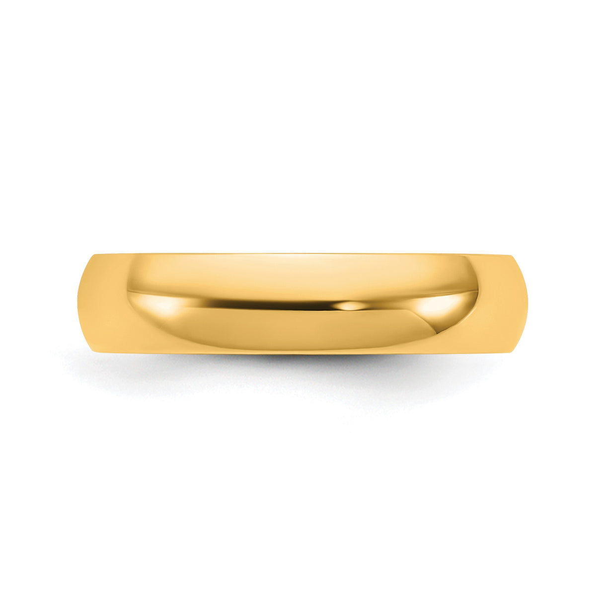14k Yellow Gold Comfort Fit, Lightweight wedding band ring detail view