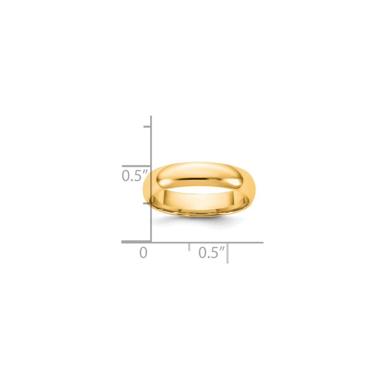 14k Yellow Gold Comfort Fit, Lightweight wedding band ring shown for scale