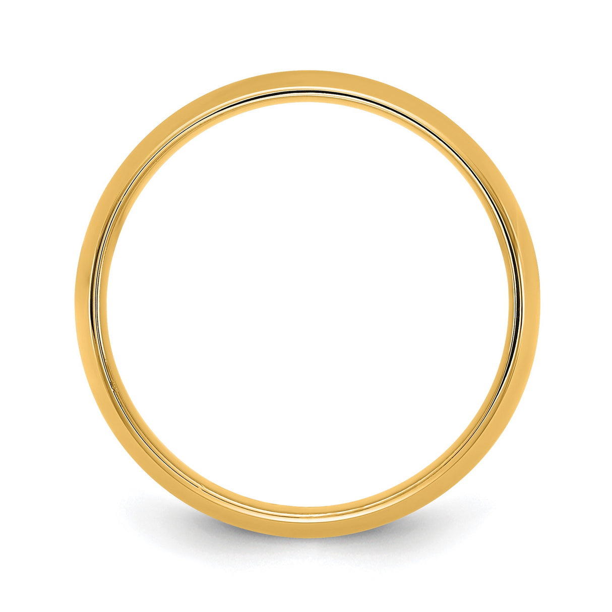 14k Yellow Gold Comfort Fit, Lightweight wedding band ring alternate angle