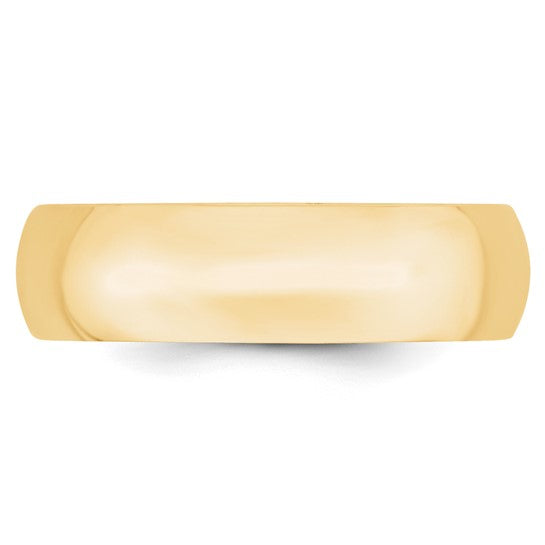 14K Yellow Gold Comfort-Fit Lightweight 6mm Wedding Band