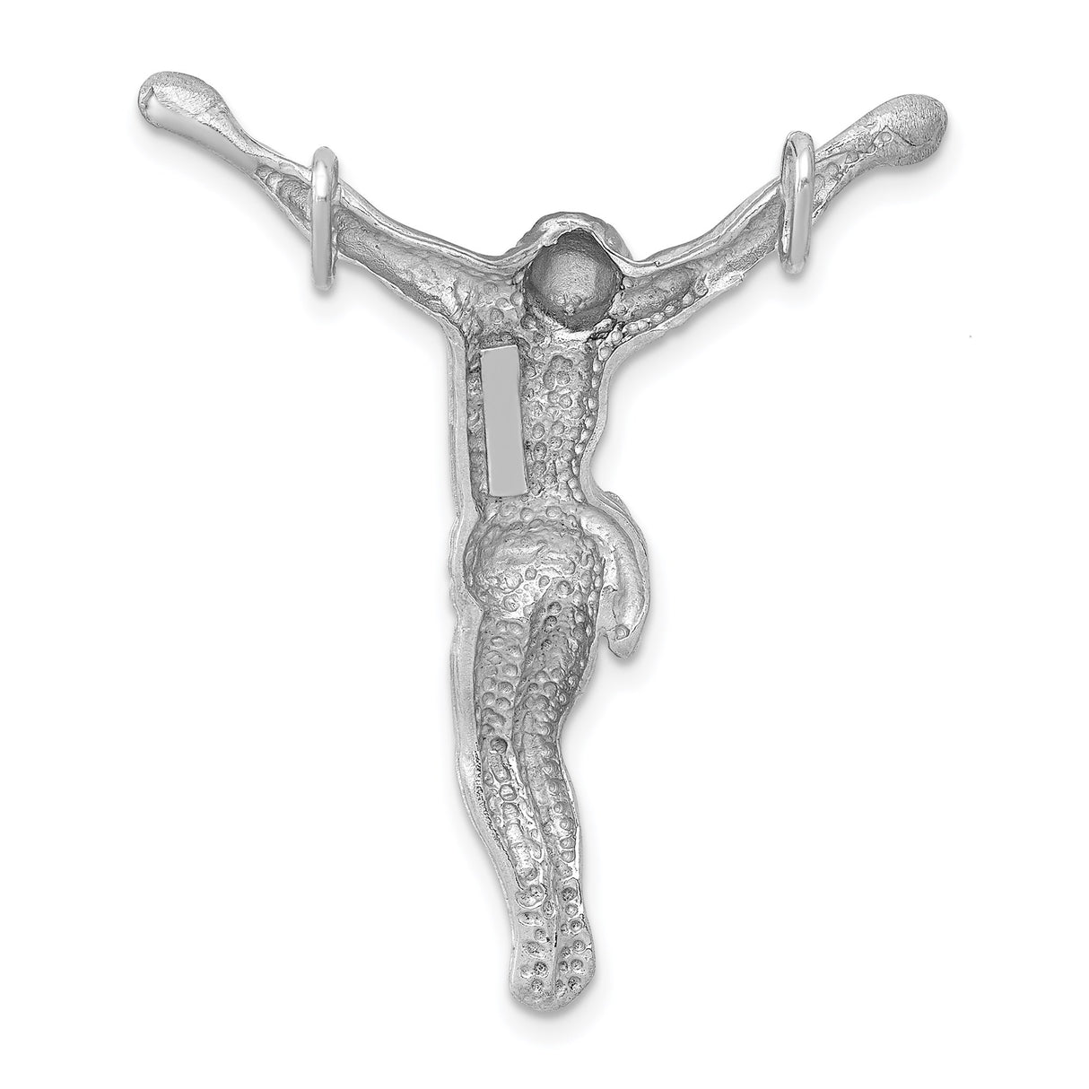 14k White Gold Crucifix Pendant with Jesus on the Cross, Christian Religious Jewelry