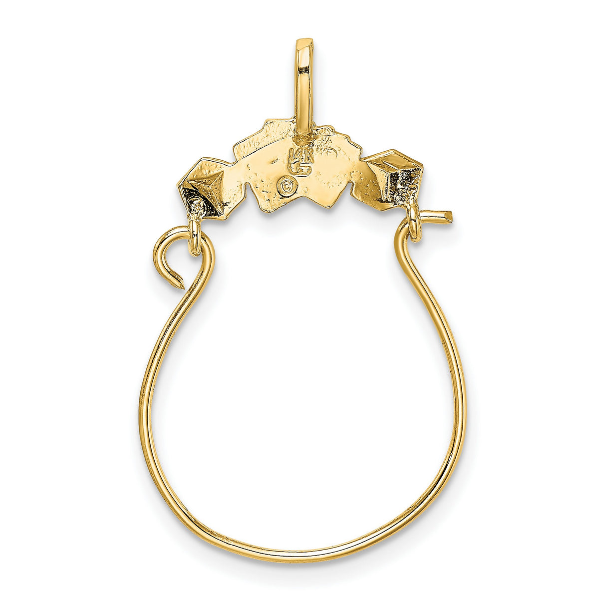 14k Yellow Gold Poker Hand Pendant with Horseshoe and Dice, Unisex Casino Jewelry