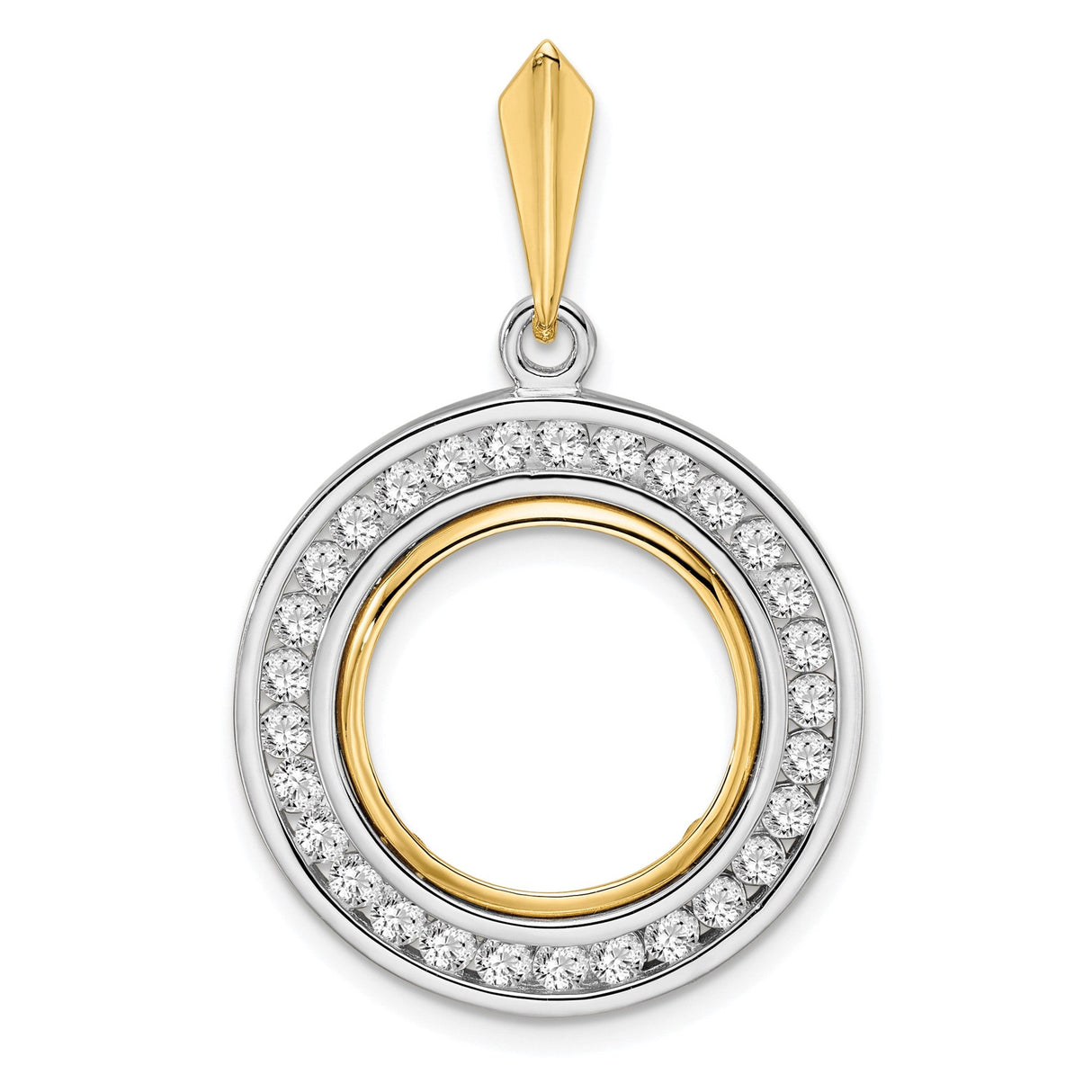 15 mm 14k Multi-Tone Gold coin bezel for 15 mm Coin
