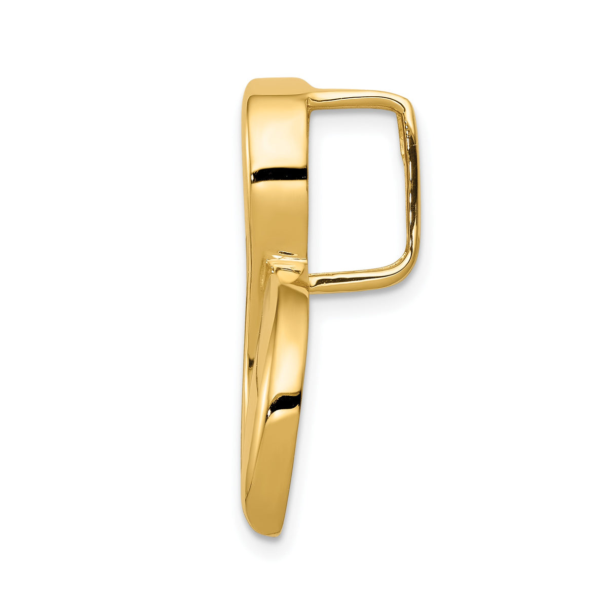 14k Yellow Gold Pendant with Abstract Flame Design, Modern Minimalist Style for Women