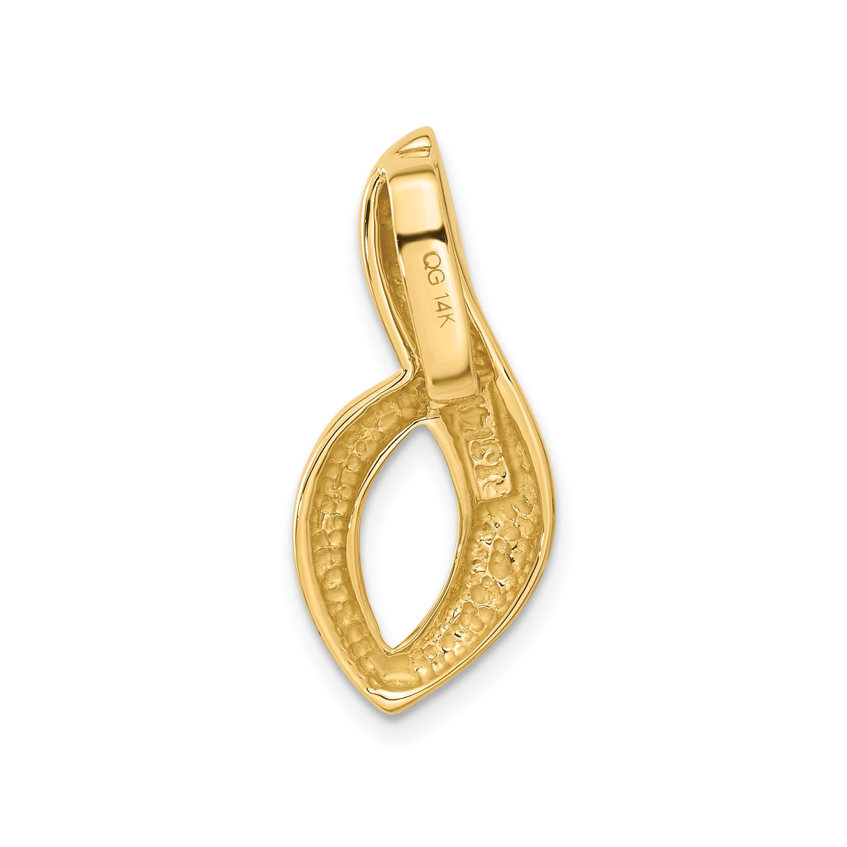 14k Yellow Gold Pendant with Abstract Flame Design, Modern Minimalist Style for Women