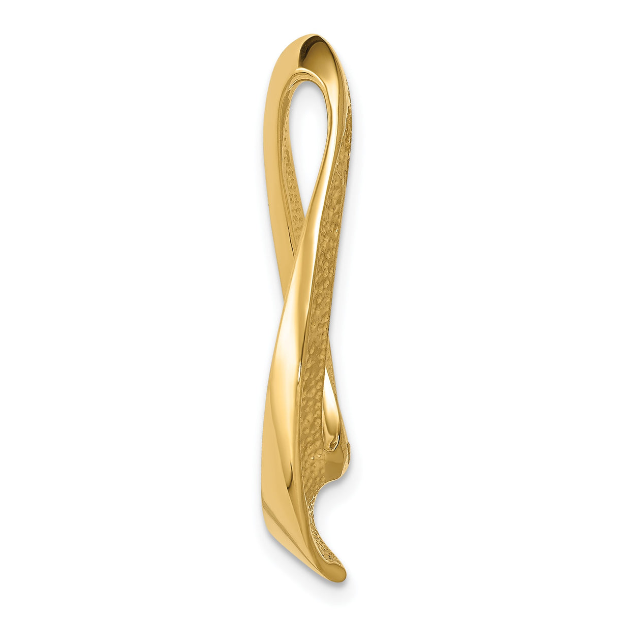 14k Yellow Gold Ichthys Fish Pendant, Polished Christian Symbol for Women