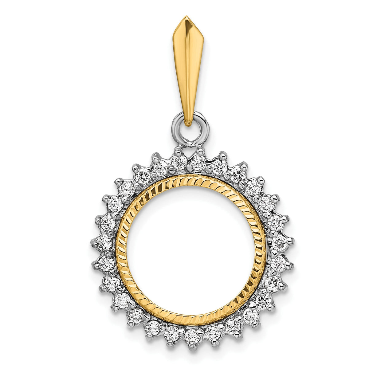 14 mm 14k Multi-Tone Gold coin bezel for 14 mm Coin
