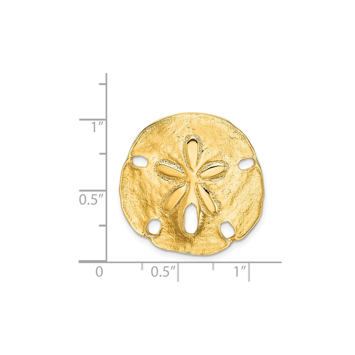 14k Yellow Gold Sand Dollar Pendant with Cutout Star, Nautical Beach Theme for Women