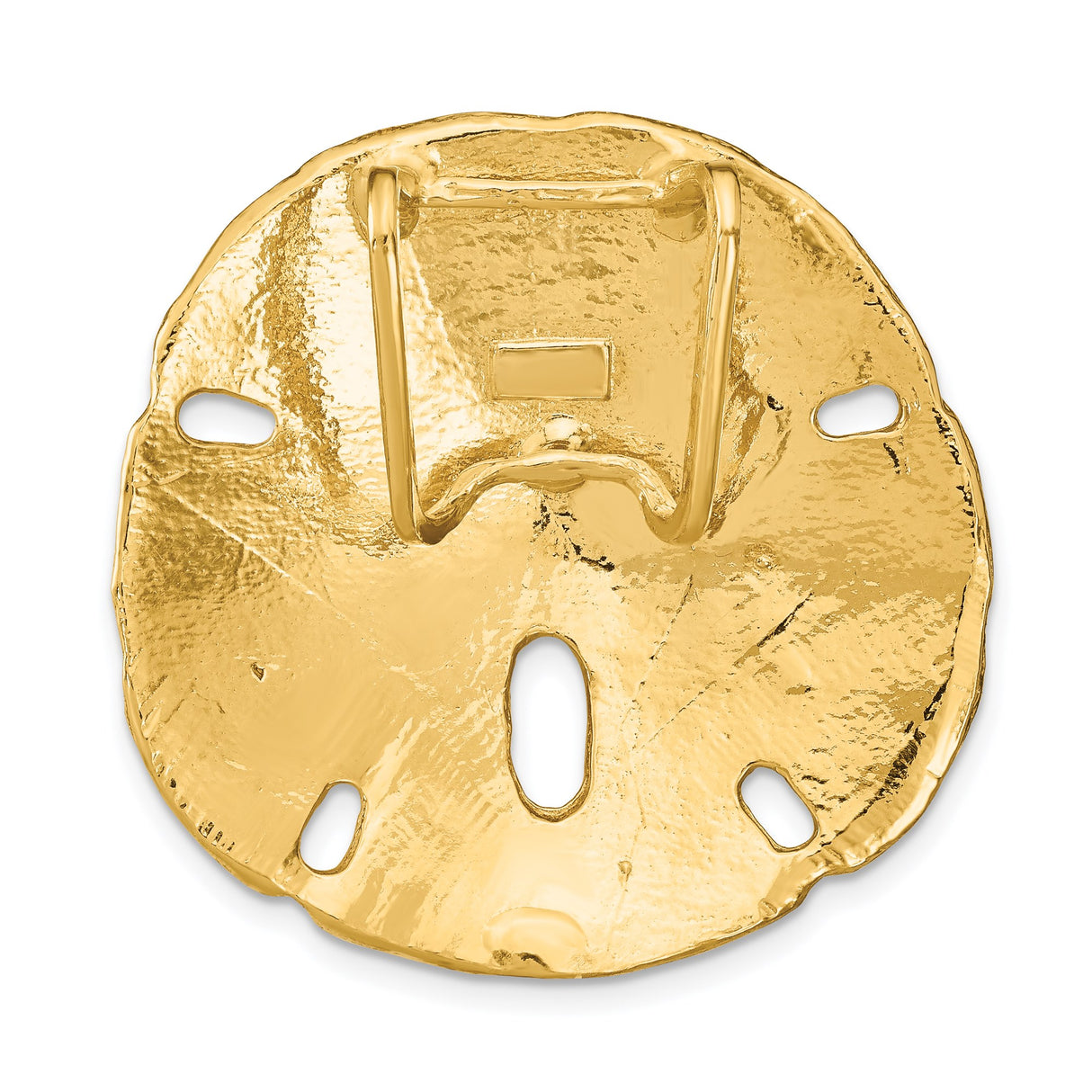 14k Yellow Gold Sand Dollar Pendant, Nautical Marine Life Design, Coastal Summer Jewelry