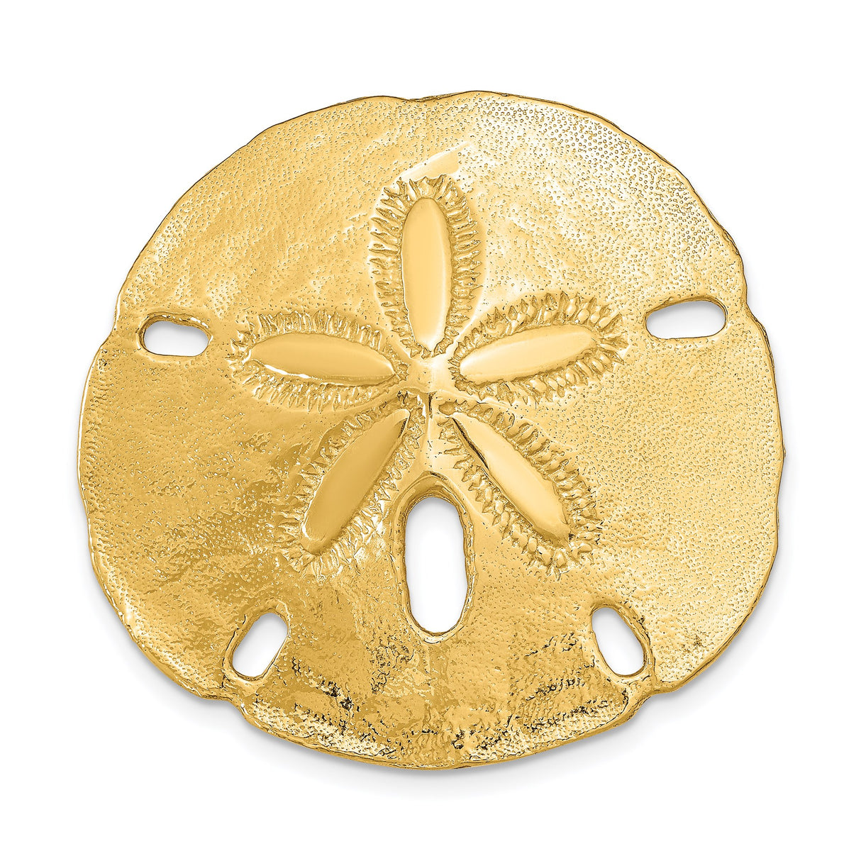 14k Yellow Gold Sand Dollar Pendant, Nautical Marine Life Design, Coastal Summer Jewelry