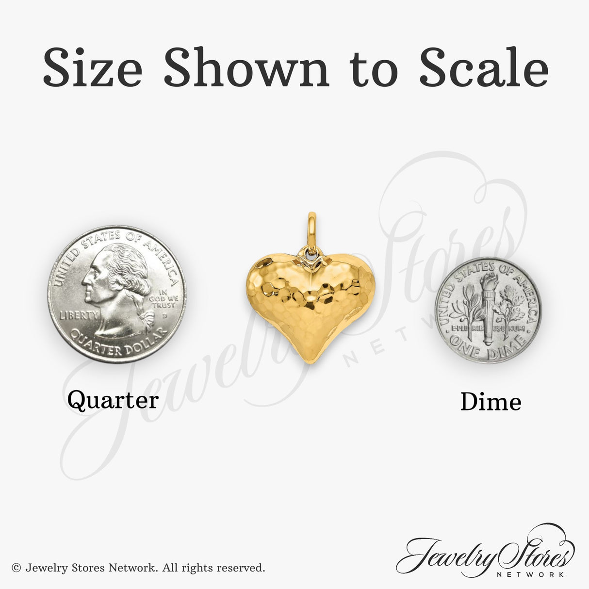 14k Yellow Gold Heart Pendant with Hammered Textured Finish, Minimalist Romantic Charm